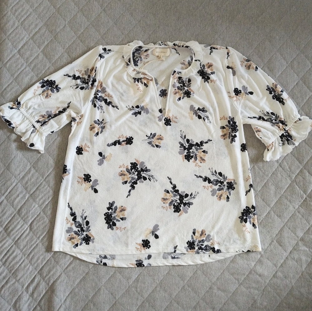 Melloday Bohemian☮️ Style Floral💐 Blouse - NWT - Picture 1 of 12